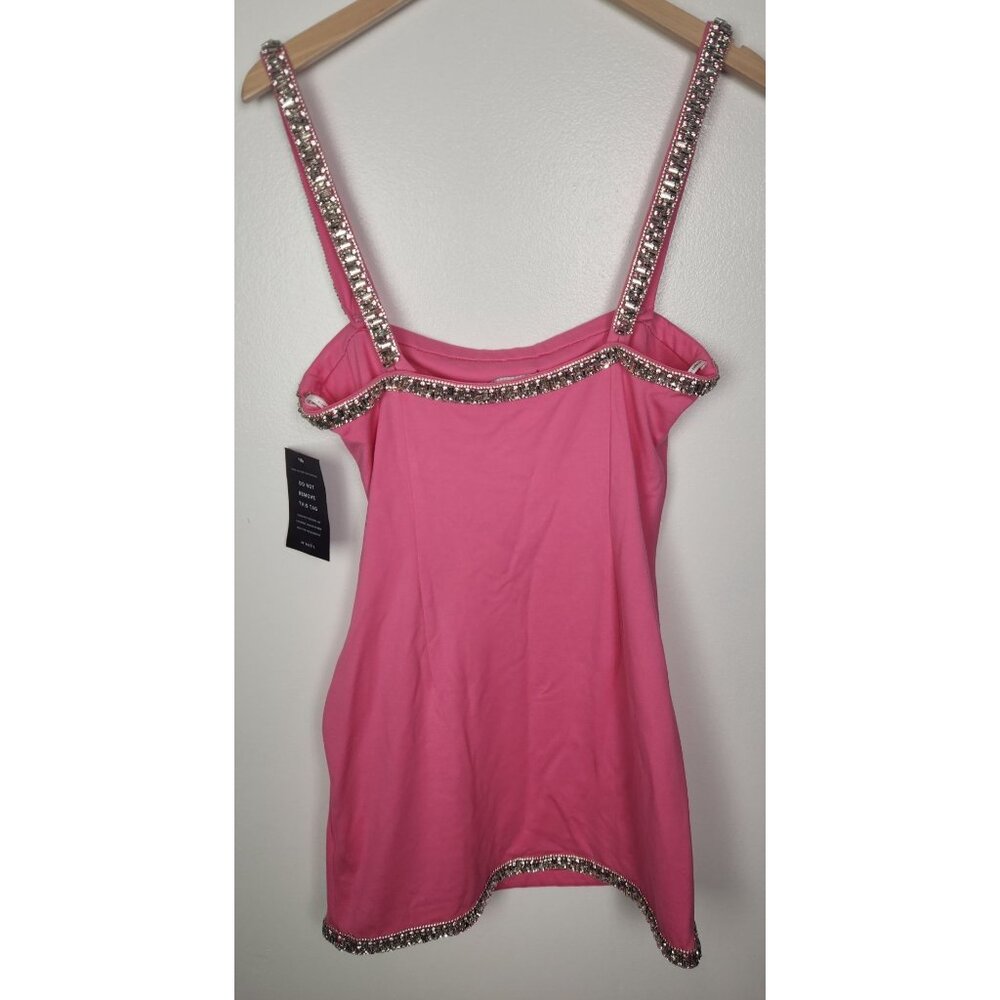 Retrofete Women's Sz. L Hyper Pink Regina Dress With Crystal Embellishments NWT - Picture 6 of 7